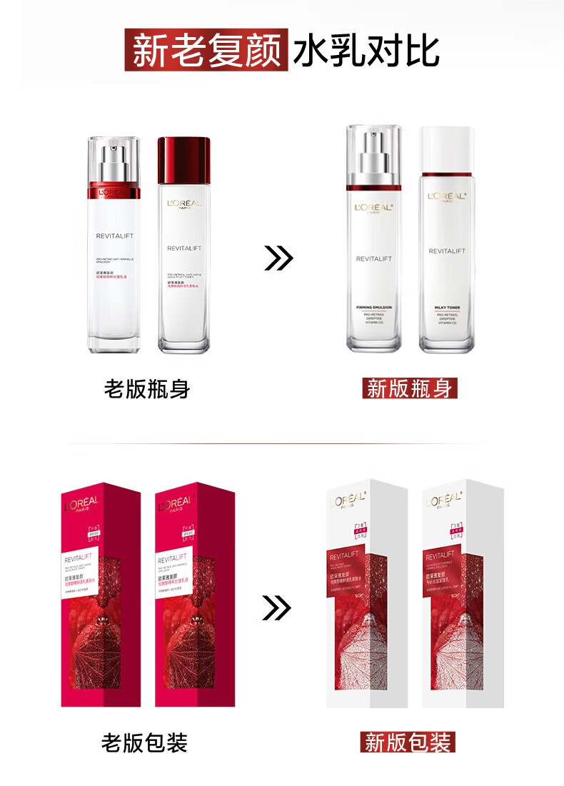 欧莱雅复颜视黄醇滋润套装抗皱紧致护肤礼盒化妆品水乳补水保湿淡纹礼物 【旅行装】水乳2件套*2