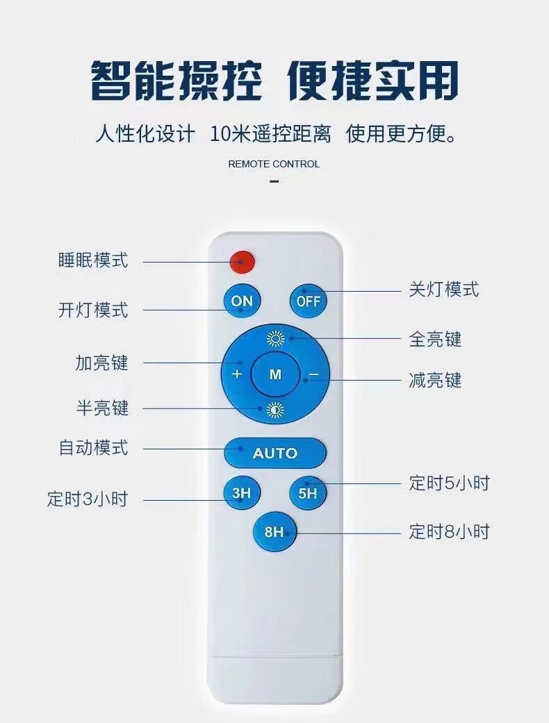 8，煇客映上焱思泰太陽能燈泡家用室內照明燈人躰感應聲控雷達樓梯燈過道厠所 100M一拖一常亮款裝塑框 光伏板+