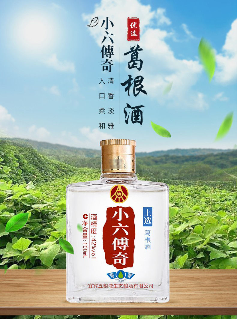 五粮液集团小六传奇上选42度浓香型白酒100ml100ml2