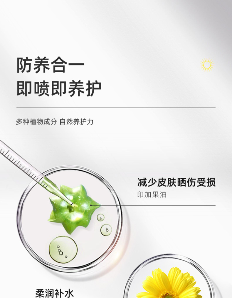 RE:CIPE 玥之秘水晶防晒喷雾SPF50+军训防晒霜男女防晒乳女隔离防晒 便携迷你版喷雾50ml