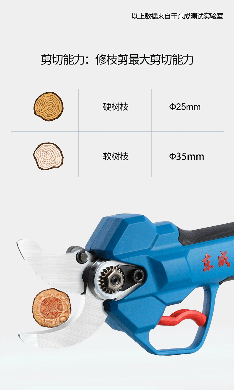 东成电动修枝剪刀dcyd35园林充电式果树修剪粗枝嫩枝树枝剪刀东城大