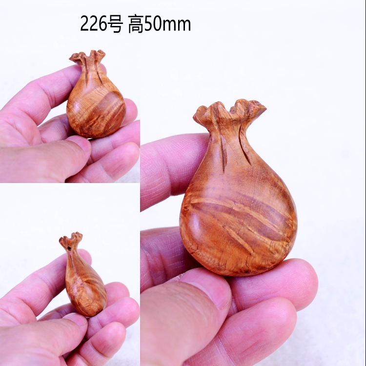 麻梨疙瘩 麻梨疙瘩钱袋子福袋手工木雕免漆原色满花挂坠车挂钥匙坠
