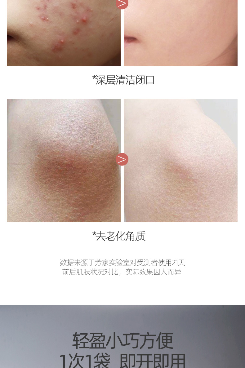 毛孔橡皮擦！排出脏东西 比水杨酸更好用 果酸去角质面部女去死皮男全身可用洁面乳 2盒装【实发3盒，第3盒0元】
