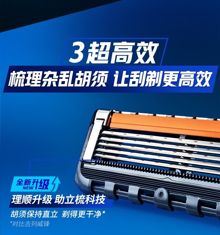 吉列（Gillette） 吉列锋隐致顺剃须刀5层亲肤超薄刀片手动刮胡刀 1刀架2刀头+磁力底座