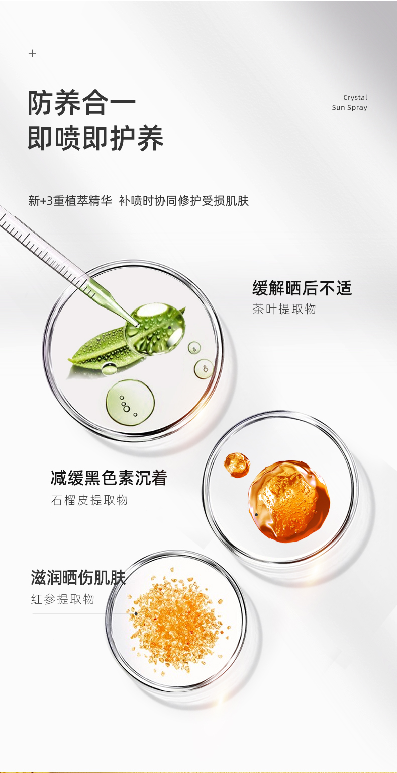 RE:CIPE 玥之秘新品水晶防晒喷雾SPF50+隔离紫外线男女军训 第3代水晶喷雾180ml