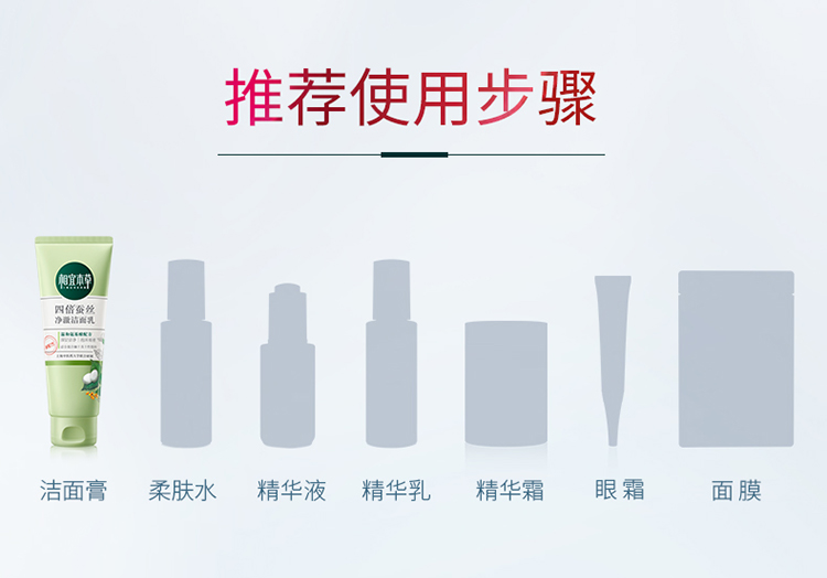 相宜本草四倍蚕丝净澈洁面乳深层清洁滋润洗面奶 100g