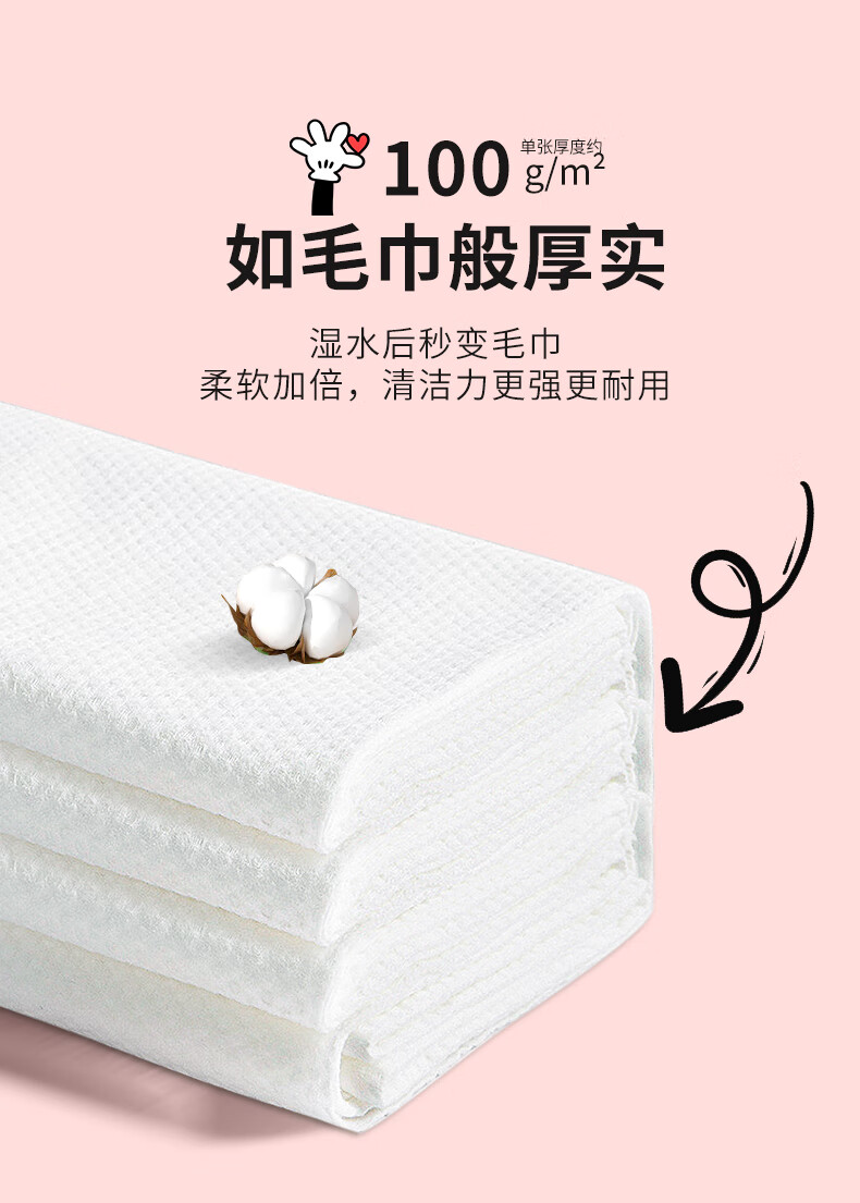 黎漾600g特厚款洗脸巾悬挂式一次性抽取式擦脸巾壁挂墙上家庭大包装 【囤货价优】4大提/2400g+挂钩 迪士|尼官方授权(米奇和朋友们)