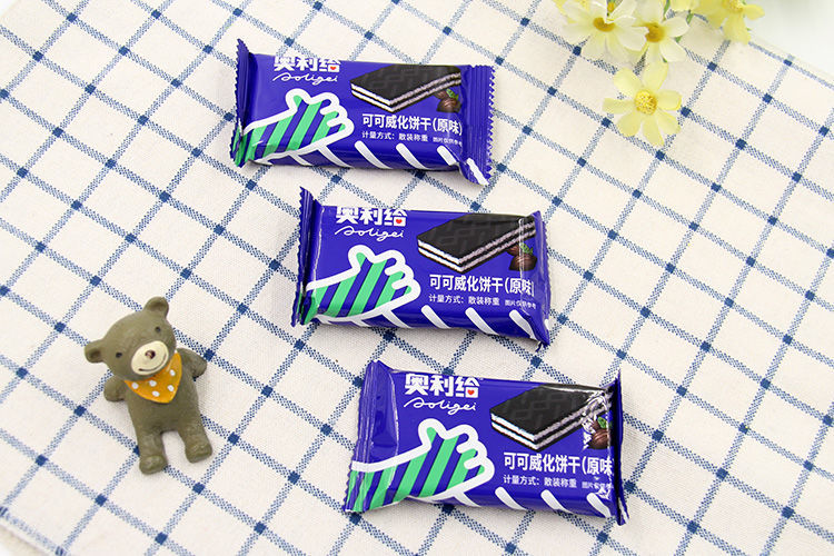奥利给可可小饼干威化日式小圆饼高颜值网红儿童diy零食白桃味小饼干