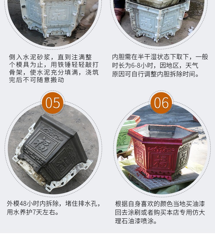 水泥花盆模具盆模型花盆磨具塑钢塑料欧式庭院盆景盆栽多肉花盘自制