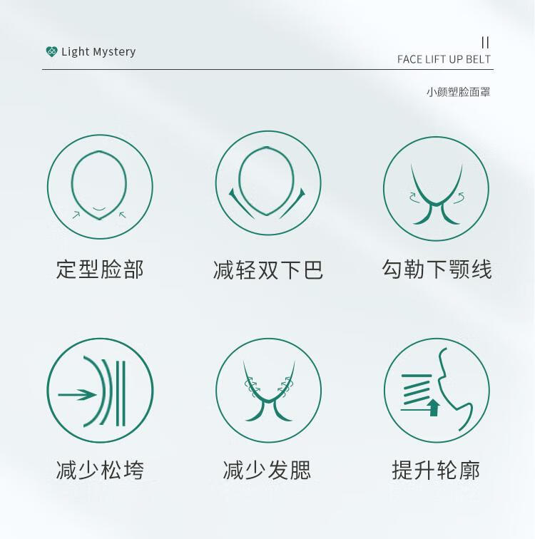逆光谜 LIGHT MYSTERY逆光之谜面罩面雕V脸提拉紧致术后提升绷带温变加强版变色大轮廓 6.0新款全面颊 1件