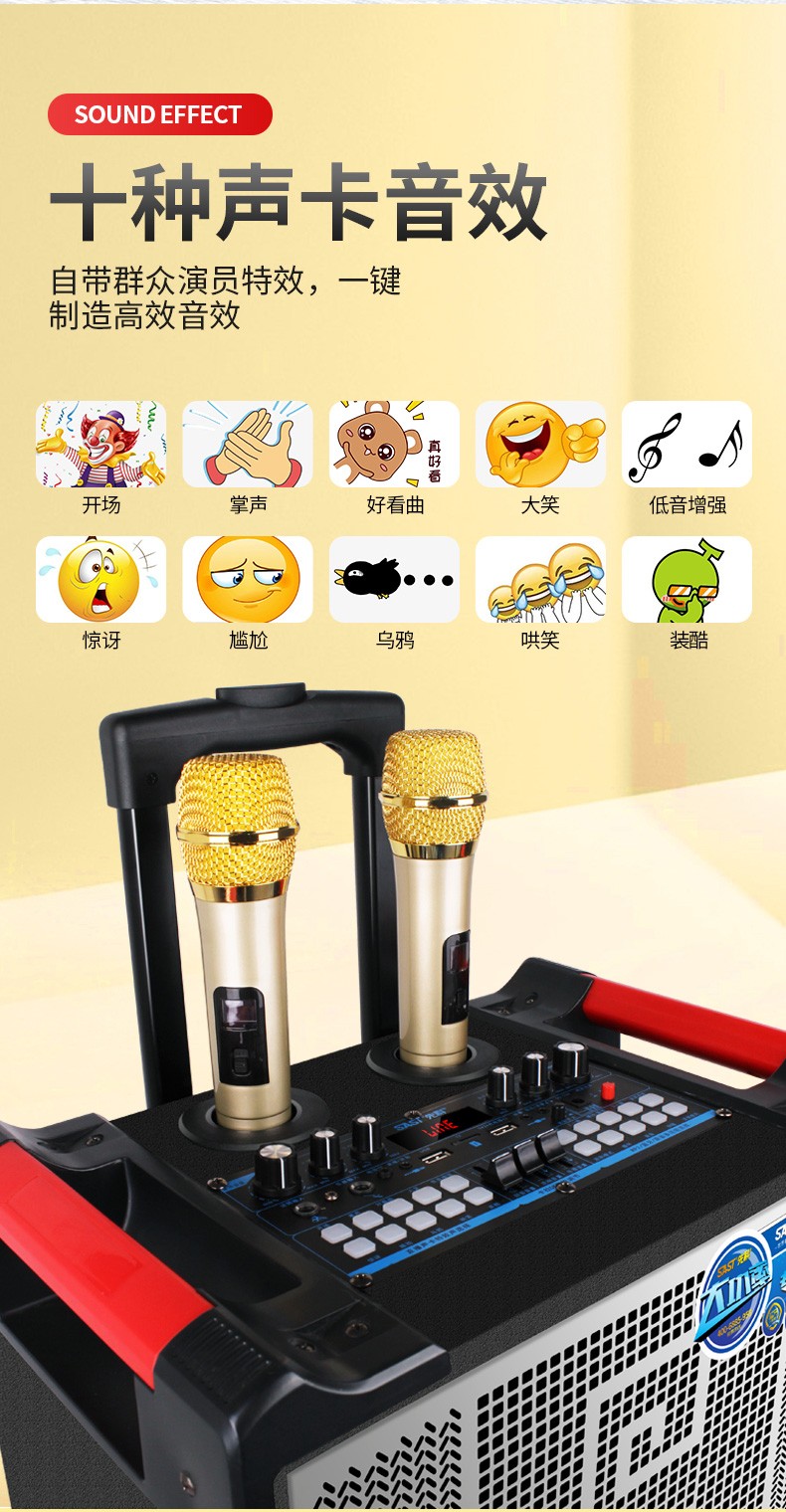 先科(sast)网红直播演出自带声卡 1103广场舞音响户外