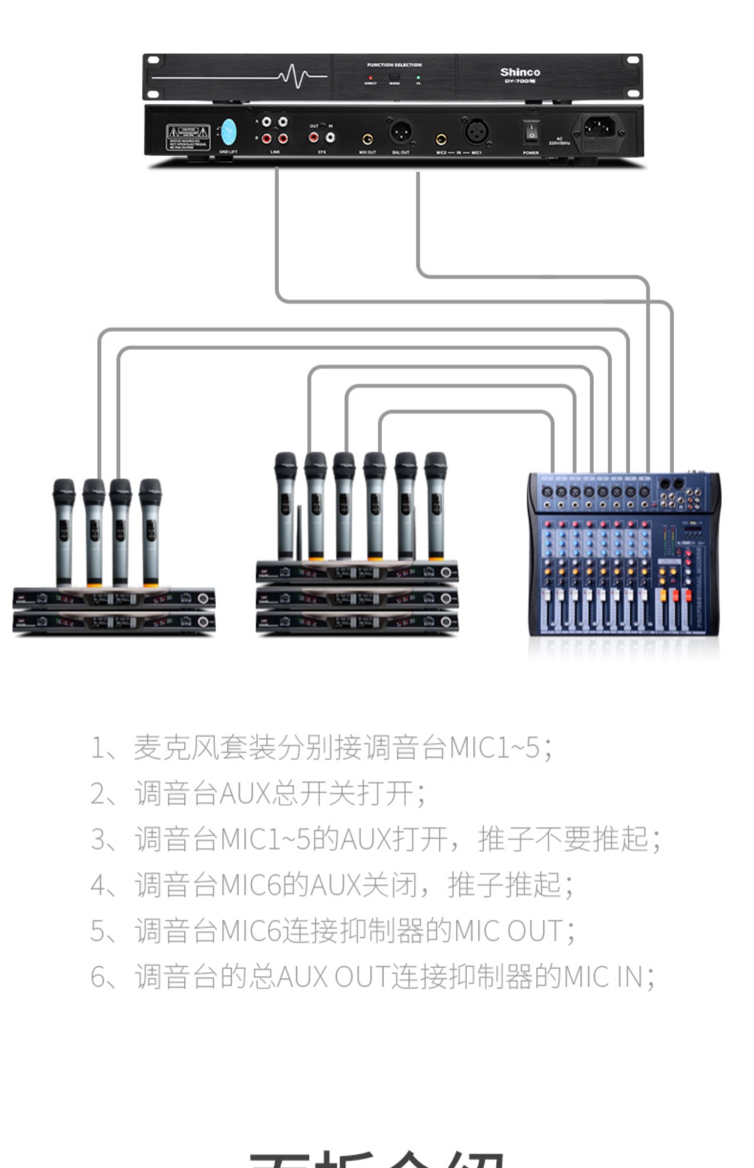 专业舞台会议演出无线话筒防啸叫均衡前级效果器 专业全自动话筒防