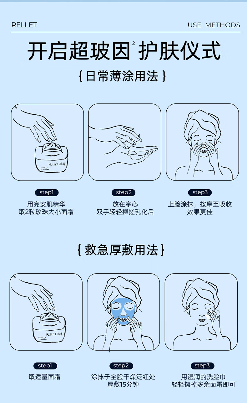 颐莲（RELLET） 玻尿酸嘭润修护霜50g 保湿修护乳液面霜 嘭润霜