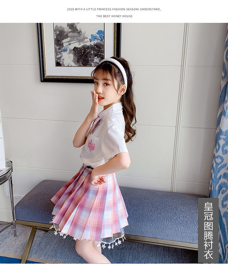 小黄鸭jk制服小学生儿童jk制服12岁全套学院风同款粉蝶jk套装甜美荷叶