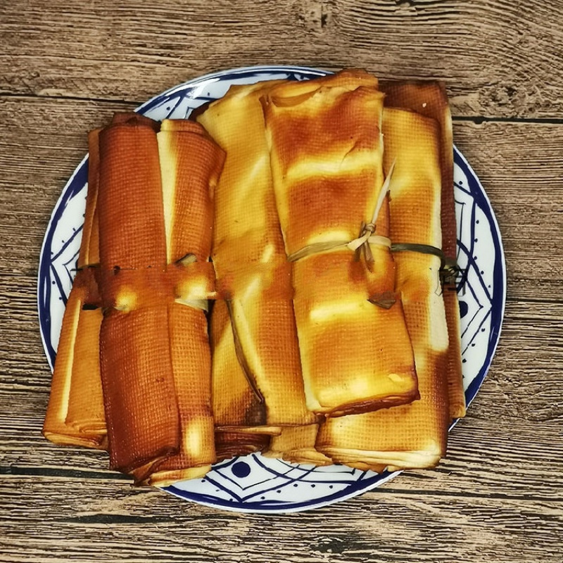 东北特产熏干豆腐卷 五香千张卷素鸡素食熏酱菜 榆树五香干豆腐 十斤