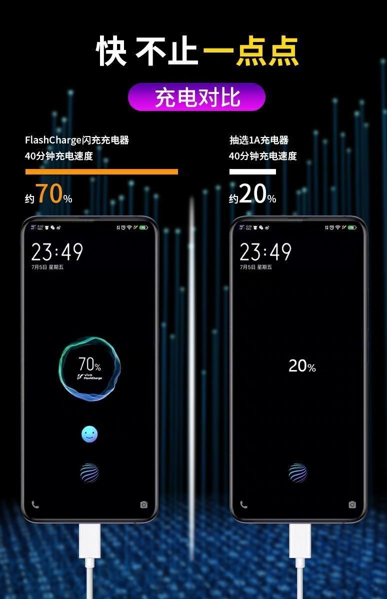 vivos7充电器s7闪充数据线33w瓦快充x50/x30双引擎充电线加长雨落秋