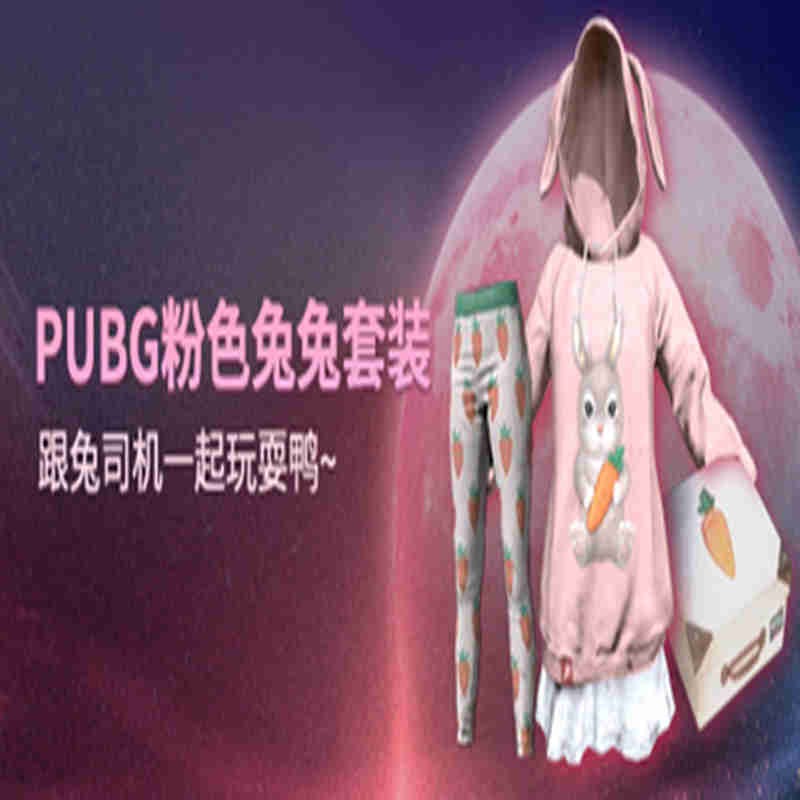 pubg绝地求生steam粉色兔子套装卫衣裤子鞋子一套吃鸡