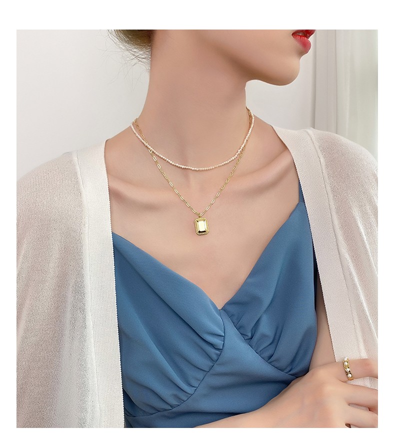 925银天然小米粒珍珠项链女不规则细叠戴颈链巴洛克气质锁骨链珍珠