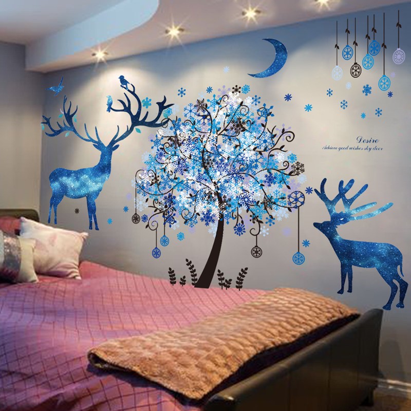 墙画贴纸墙上贴画壁画贴纸自贴墙纸卧室床头背景墙改造温馨贴纸结婚