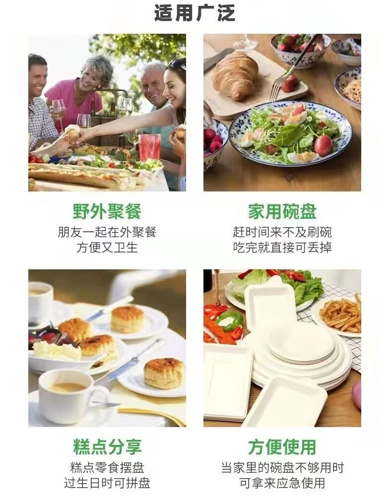 话语一次性盘子塑料装热菜盘家用美妆工具野餐加厚菜碟菜盘透明圆形 20个