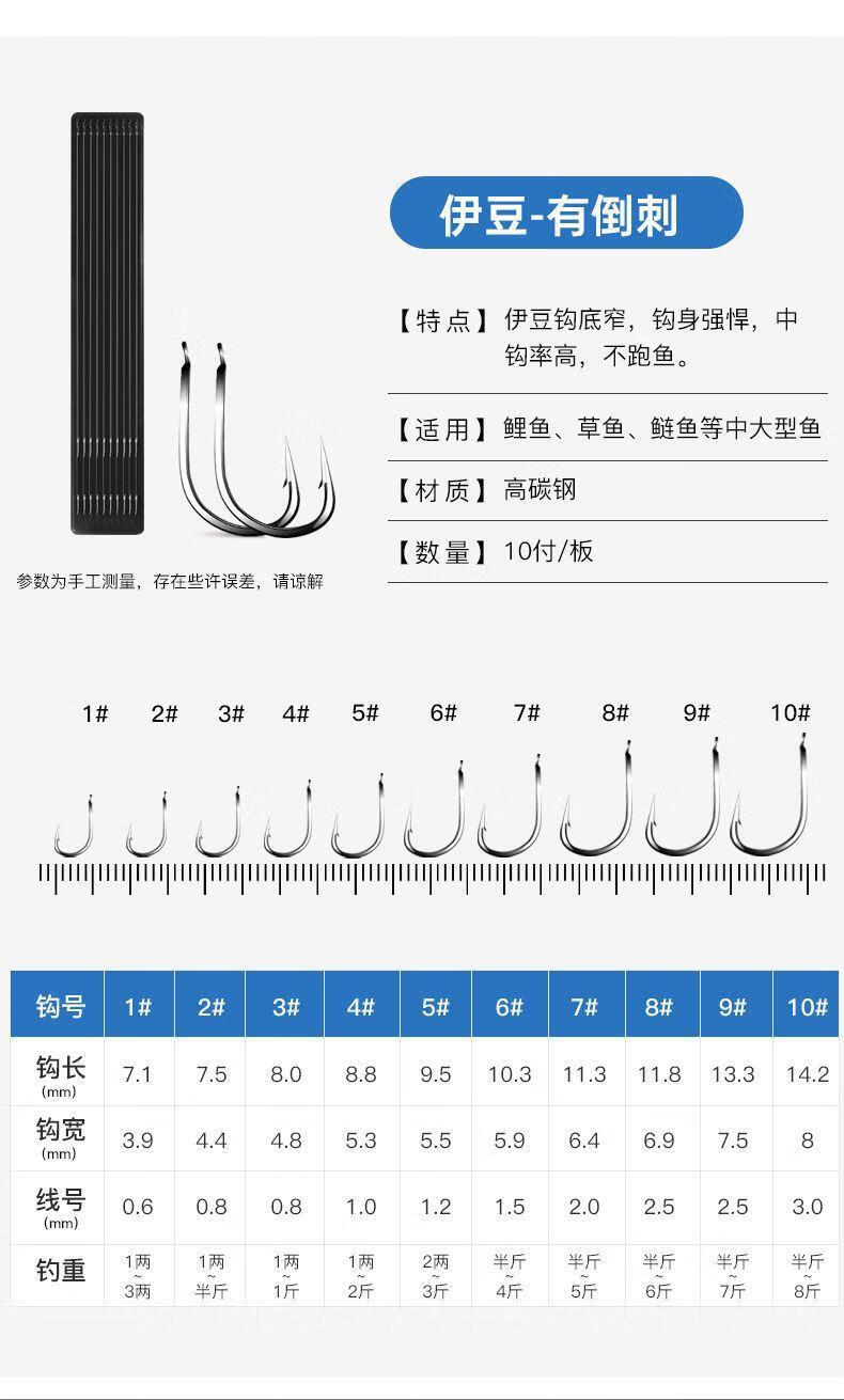 11，子線雙鉤金袖魚鉤成品伊勢尼魚鉤綁好套裝釣魚鉤袖鉤魚具用品 4號鉤金袖有刺-10付裝