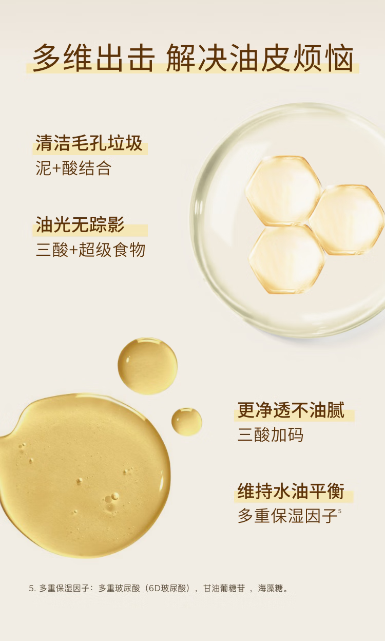 光言（GLOWSIS）【光言白泥】糙米复合酸清洁泥膜清洁控油去角质涂抹 大油田力荐-白泥100g