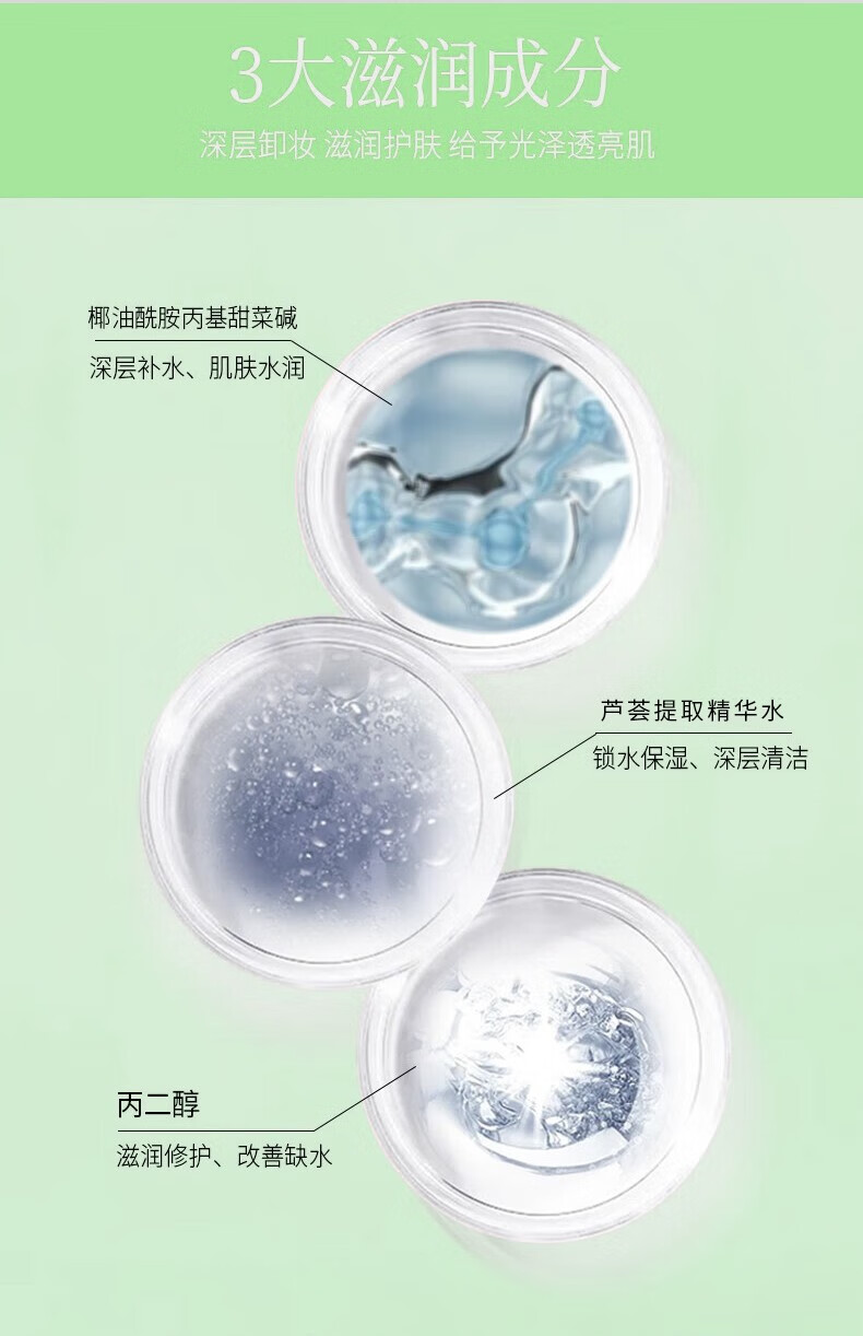 NAYRAL RERUBCK卸妆水眼唇卸妆液卸妆油卸妆膏温和无刺激清洁毛孔芦荟卸妆水 芦荟卸妆水*1瓶