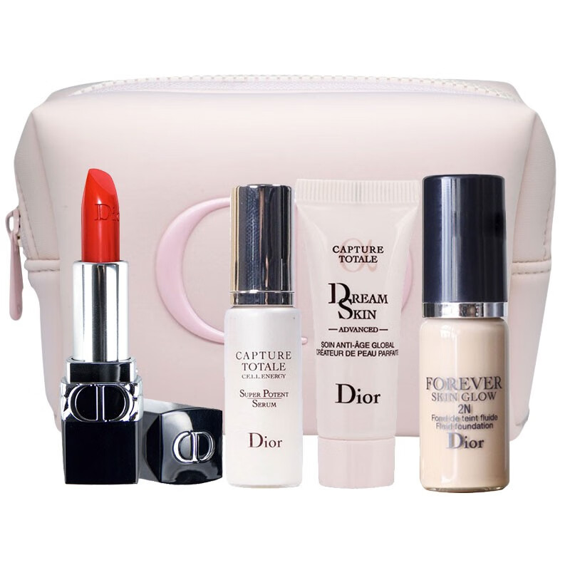 迪奥（Dior）【生日礼物送女友老婆朋友】口红香水化妆品小样彩妆礼盒套装 旅行装：口红999+香水5ml+精华