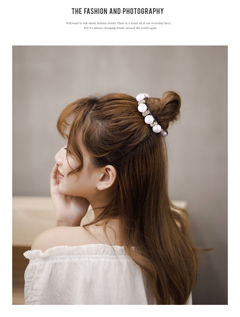 头发的神器顶夹发卡扭夹韩版马尾扣发圈盘发女头饰发夹sn4111白色小号