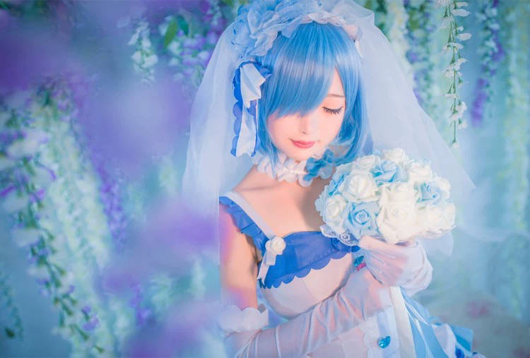 初兽猫现货拉姆蕾姆婚纱花嫁婚纱cosplay服装女cosply