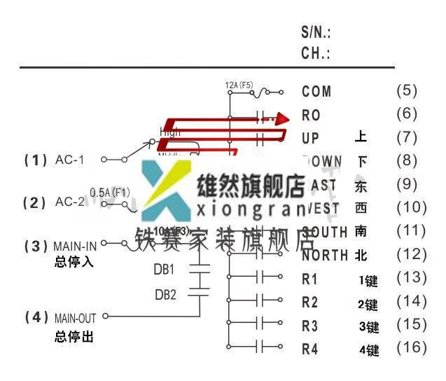 ts禹鼎f23-bb遥控器起重机天车行车航吊双速遥控器工业无线遥控 一发