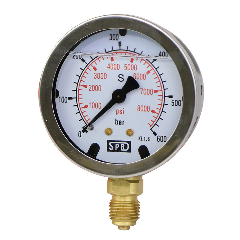sprd挖掘机压力表不锈钢耐震压力表液压油检测维修测试油压压力表 0