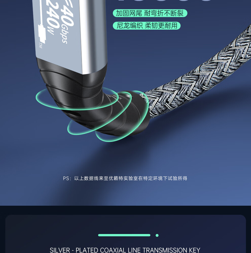 ULT-unite 兼容雷电4数据线USB4全功能PD240W快充40G雷雳8K投屏Macbook 1米【240W雷速40Gbps+8K】