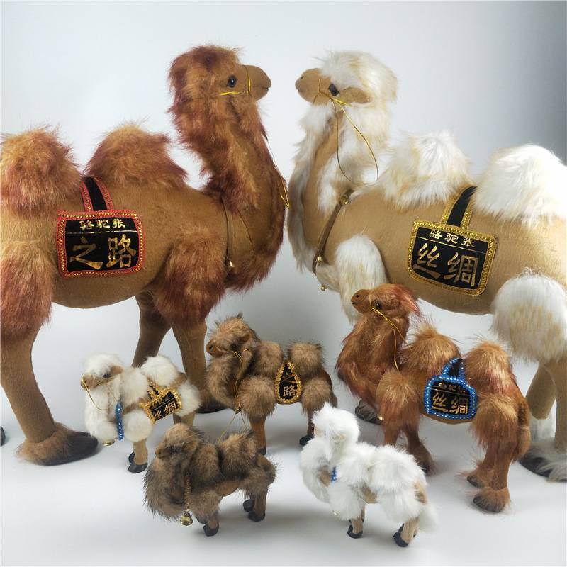 敦煌骆驼玩偶敦煌骆驼毛绒玩偶纪念品莫高窟博物馆工艺鸣沙山月牙泉站