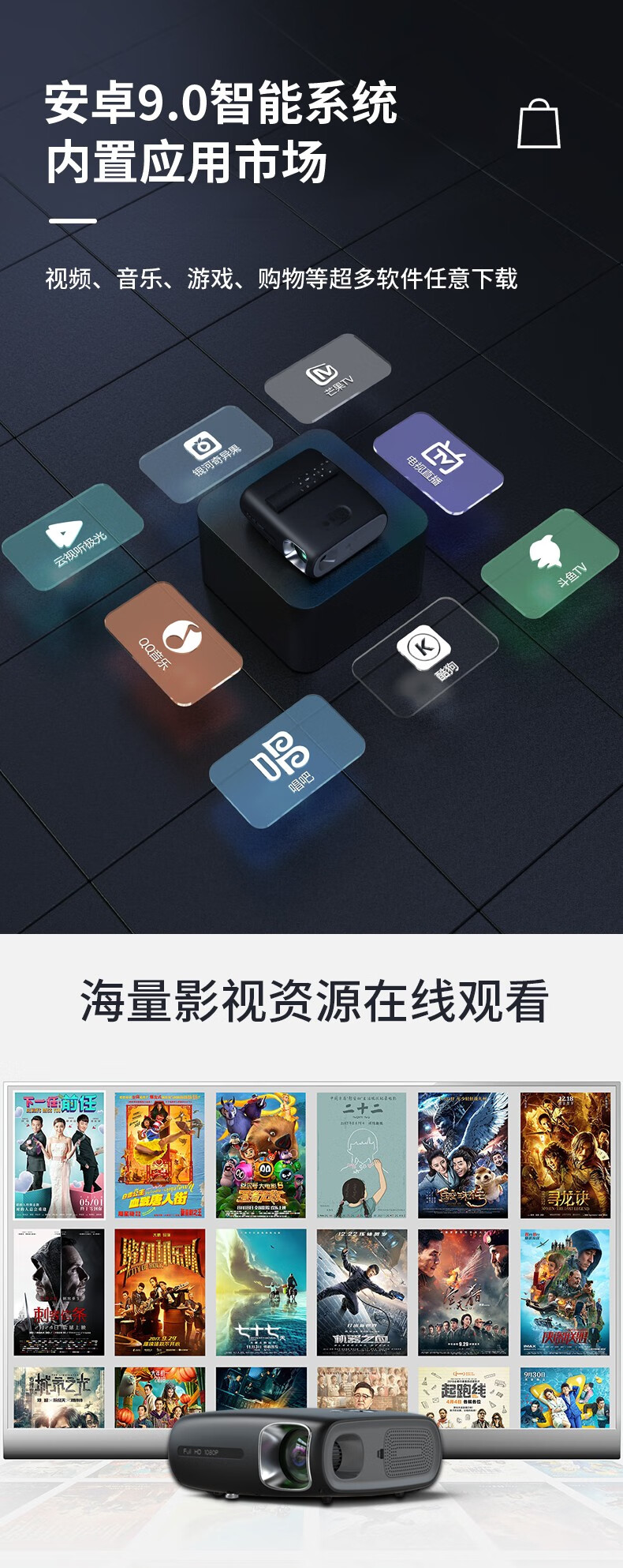华为通用家用投影仪2021新款投影机4k超高清智能家庭影院卧室1080p