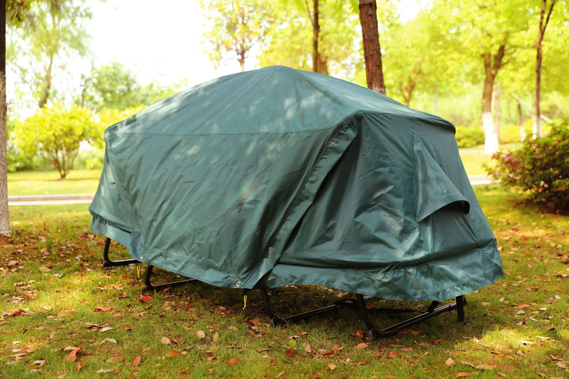 野营离地帐篷单人户外防水防寒帐篷露营装备折叠帐篷厂家批发绿单人