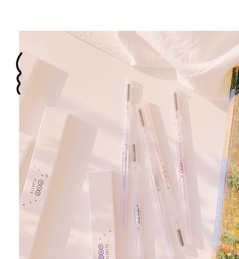 花洛莉亚（FLORTTE）心情研究所系列 双头极细砍刀眉笔 防水持久不脱色初学情人节礼物 M4#茶灰色