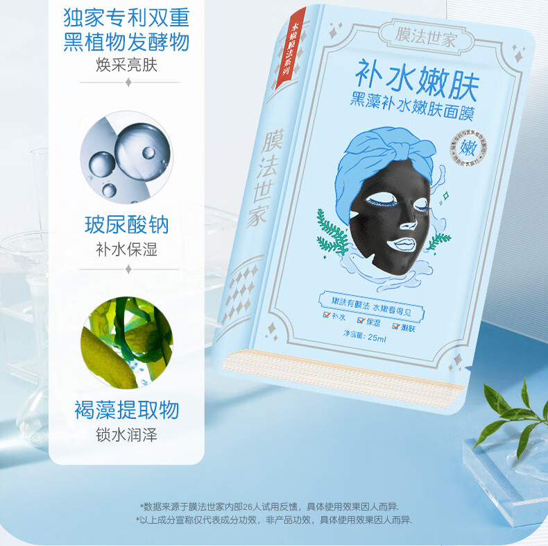 膜法世家面膜补水保湿吸黑焕白水嫩亮肤清洁面膜提亮肤色魔法世面膜男女 水嫩亮肤1盒（21片）