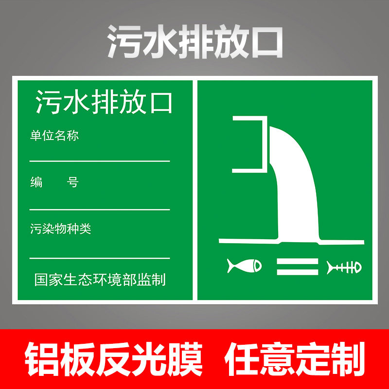 危险废物存储场所噪音排放口废气排放口一般固体废物垃圾分类铝板标牌