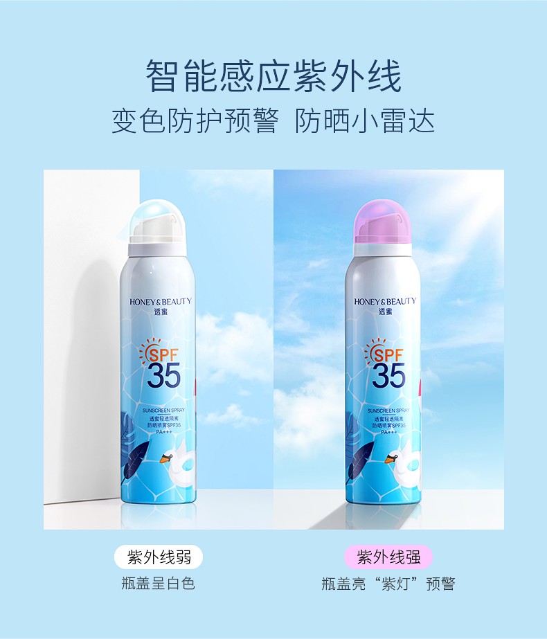 透蜜轻透防晒喷雾防晒霜SPF50隔离军训女男隔离紫外户外晒后修护 防晒霜30g