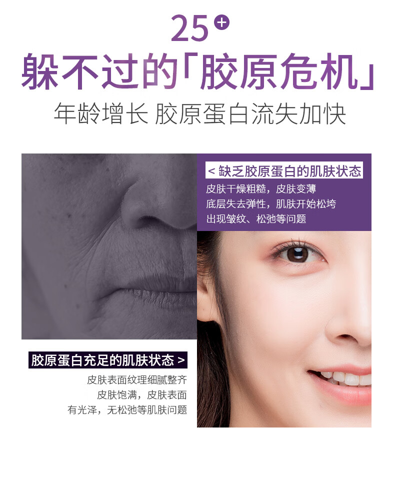梦希蓝胶原填充光感抗皱睡眠面膜撕拉涂抹式夜间补水保湿面膜 1盒装（20包）