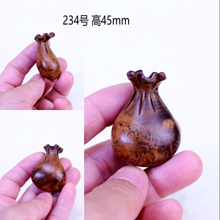 麻梨疙瘩 麻梨疙瘩钱袋子福袋手工木雕免漆原色满花挂坠车挂钥匙坠
