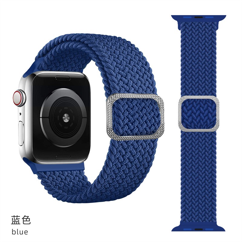 苹果手表7se6543表带iwatch6尼龙单圈弹力伸缩可调节applewatch夏天