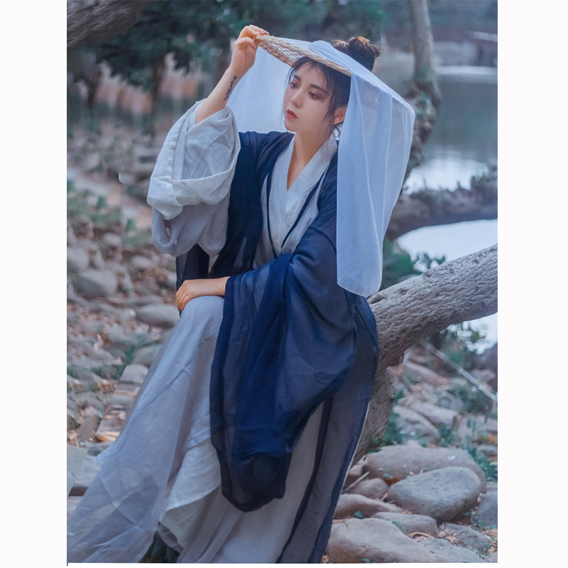 侠女古装武侠风汉服女霸气魏晋交领广袖齐腰侠客帅气女扮 红色珠莲 s