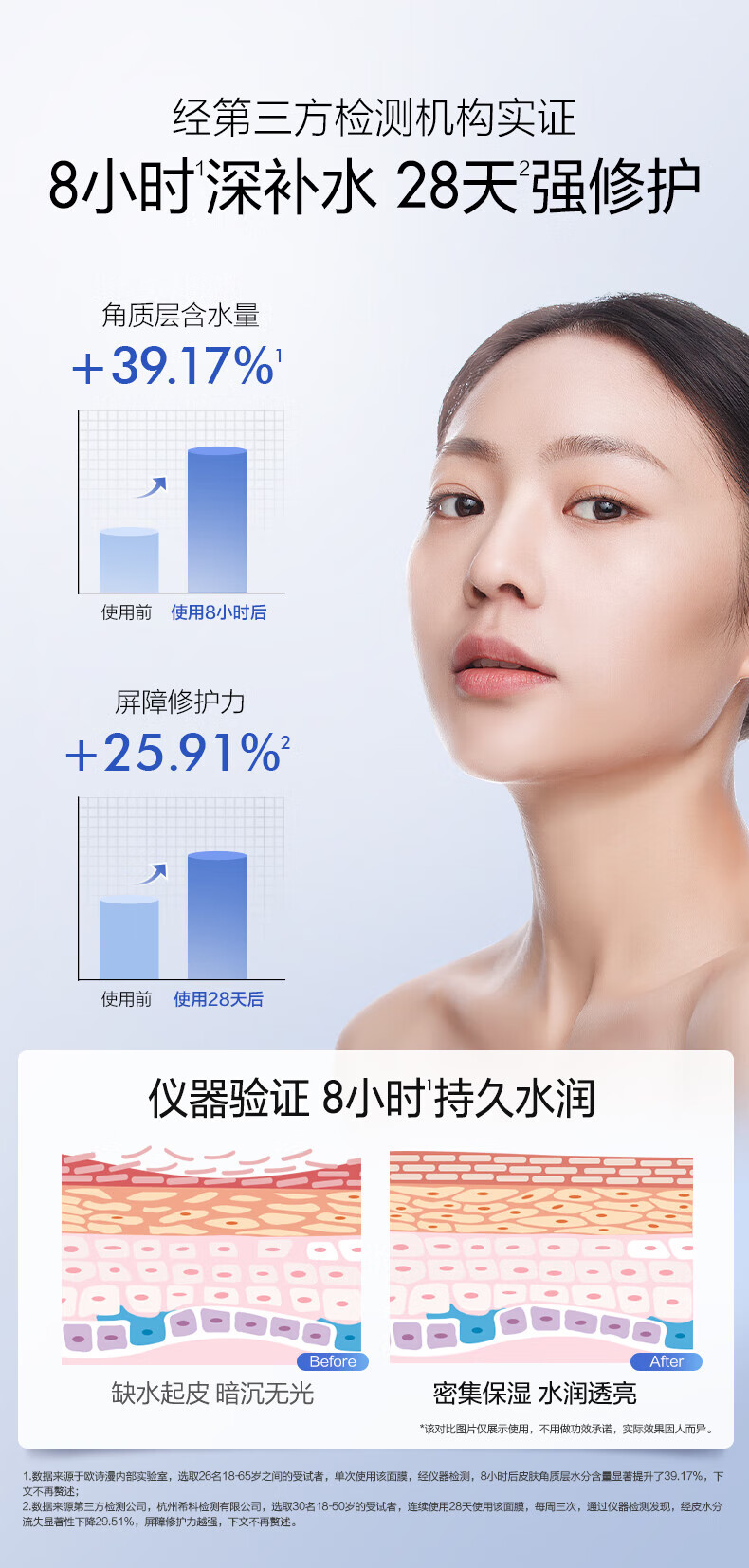 欧诗漫（OSM）沁润补水面膜套组提亮肤色改善黯沉保湿舒缓面膜男女节日送礼 隐形面膜9片
