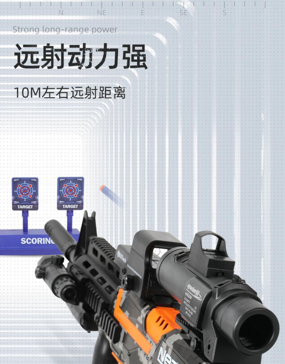 【豪华款】m416连发电动枪-风暴蓝60