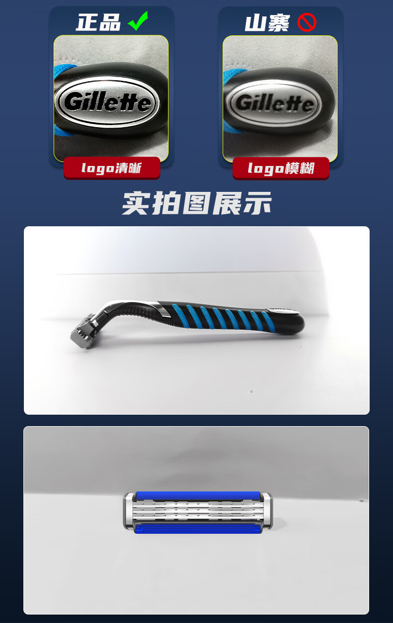 吉列（Gillette） 吉列威锋3刀片男士锋速剃须刀手动刮胡刀刀头 1刀架 3刀头
