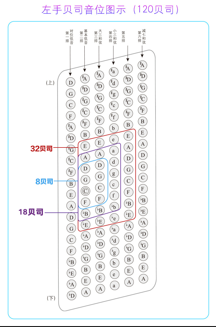 姜杰jiangjie手风琴成人儿童32贝斯8贝司30键22键入门