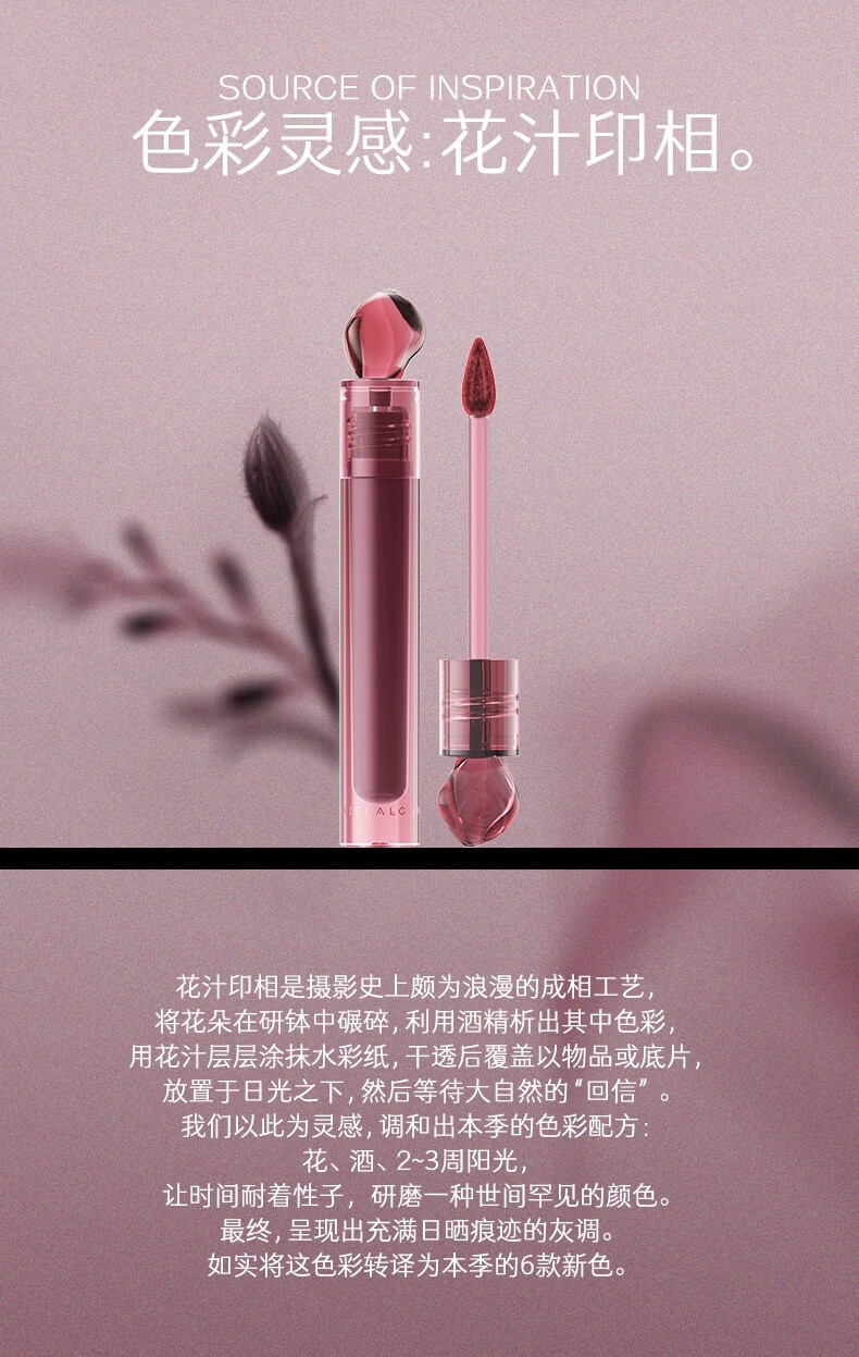 玛丽黛佳（MARIE DALGAR） 花汁印相【限定版】石头唇釉 不易沾杯锁色新色唇釉唇泥七夕礼物 （HOT)P350藤尾虚像