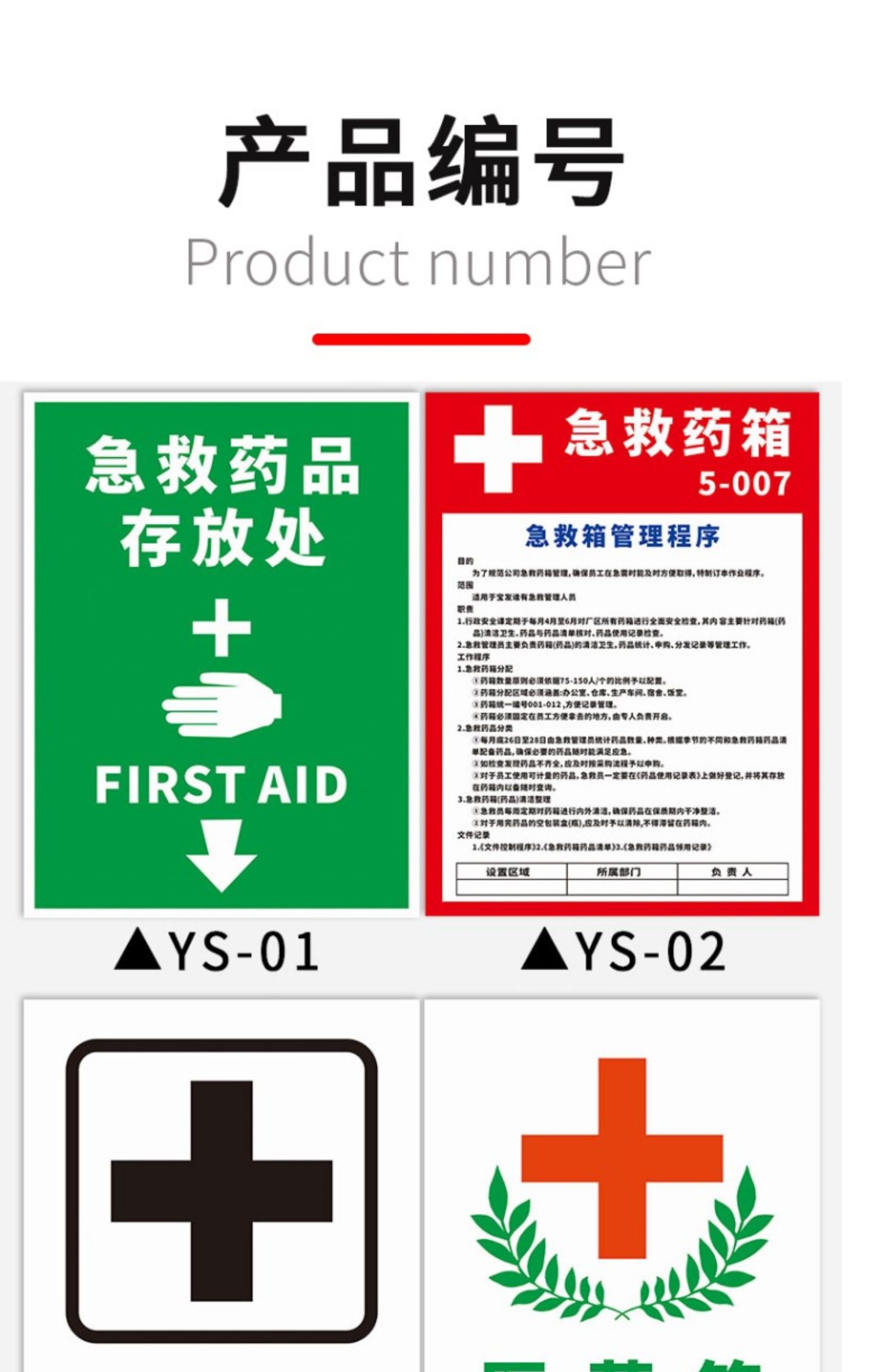 医药急救箱安全标识牌应急药品箱急救药箱医药箱药品存放处管理程序